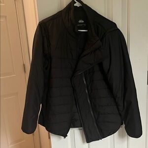 Women's Black Maternity Convertible Puffer Jacket and Vest